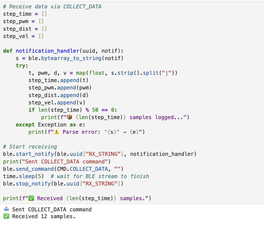 COLLECT_DATA Command and Python Notification Handler