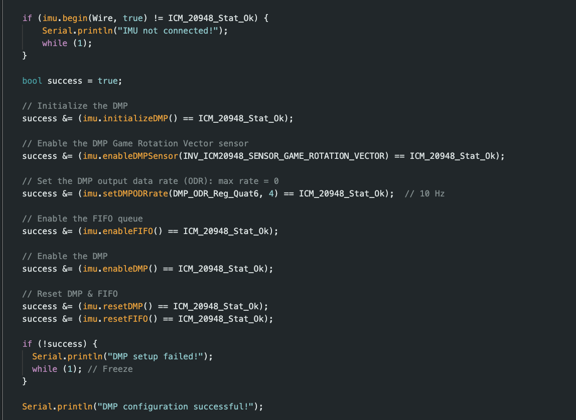 DMP setup code